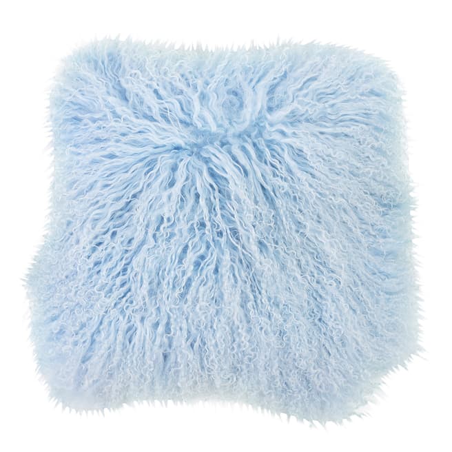 AUSKIN Powder Blue Longwool Sheepskin Cushion 35x35cm