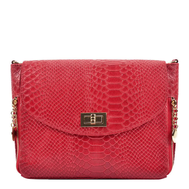 Roberta M Red Leather Shoulder Bag