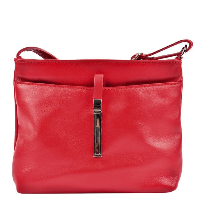 Roberta M Red Leather Cross Body Bag