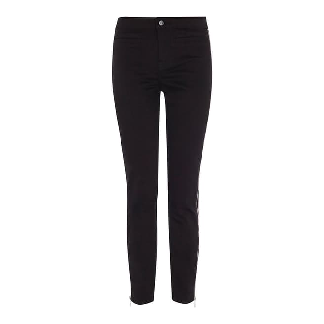 Karen Millen Black Side Zip Cotton Stretch Skinny Jeans