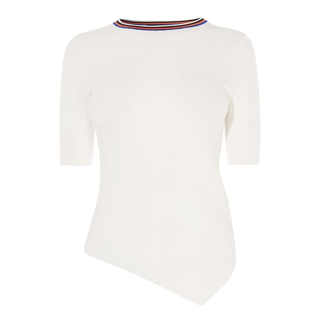 Karen Millen White Asymmetric Sporty T-Shirt
