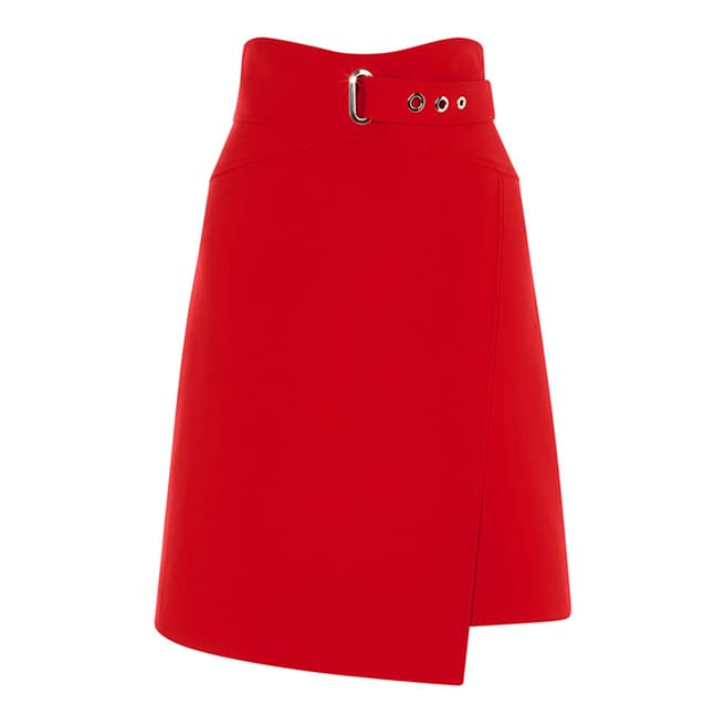 Karen Millen Red A Line Wrap Mini Skirt