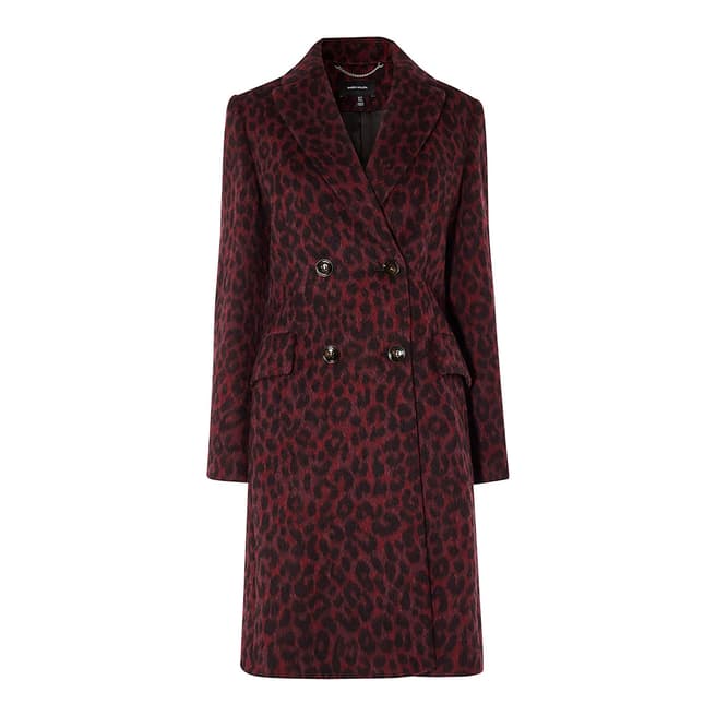 Karen Millen Plum Leopard Tailored Coat
