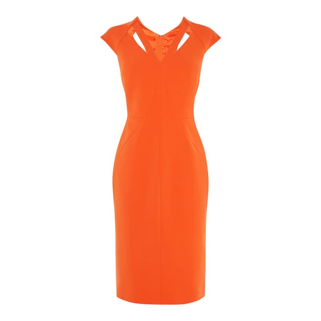 Karen Millen Orange Cut Out Contour Dress