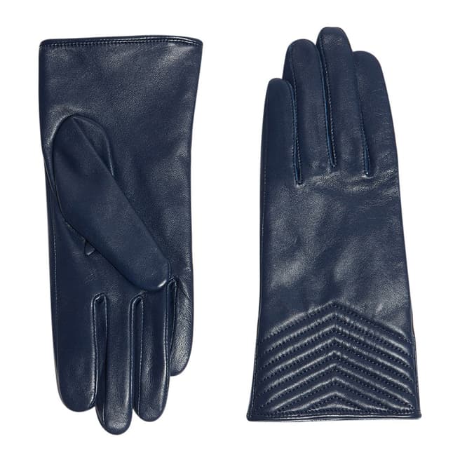 Karen Millen Navy Quilted Leather Glove
