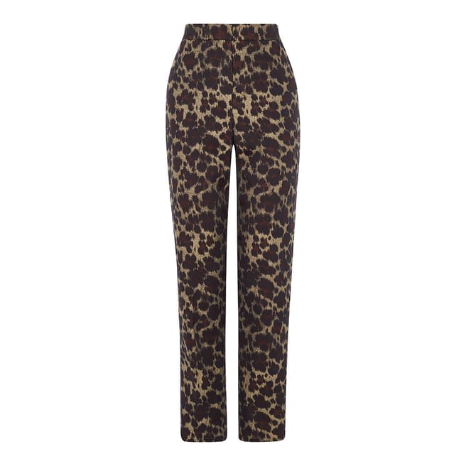 Karen Millen Multi Leopard Jacquard Slim Trousers