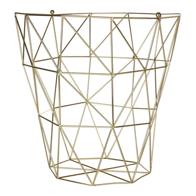 Premier Housewares Gold Finish Vertex Storage Basket