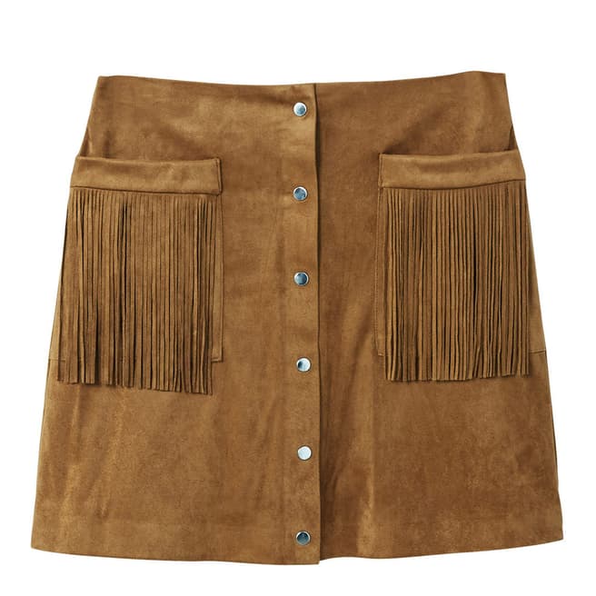 Mango Pocket fringed skirt
