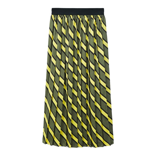 Mango Stripes pleated skirt