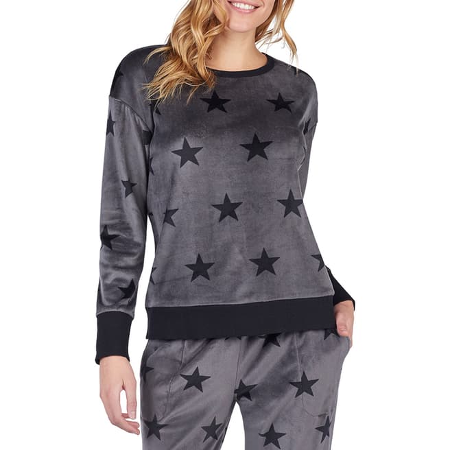 DKNY Grey Star Print Long Sleeve Top