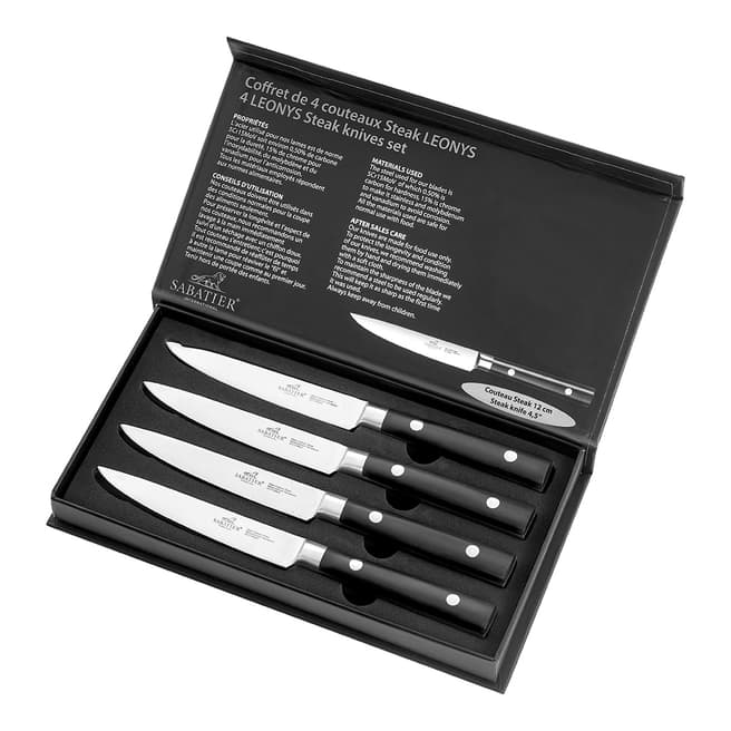 Lion Sabatier Set of 4 Leonys Collection Steak Knives, 12cm