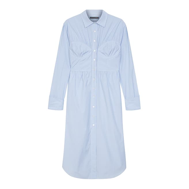 ALEXA CHUNG Pale Blue Seamed Shirt Cotton Dress