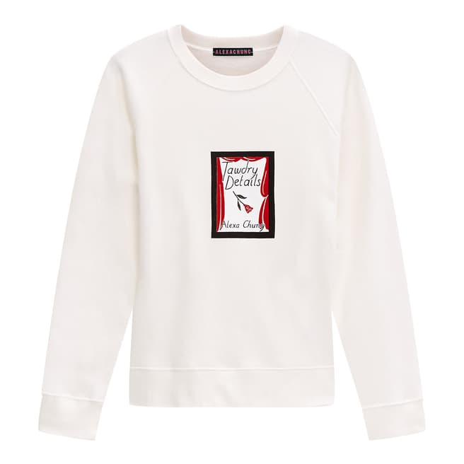 ALEXA CHUNG Cream Tawdry Details Cotton Sweatshirt