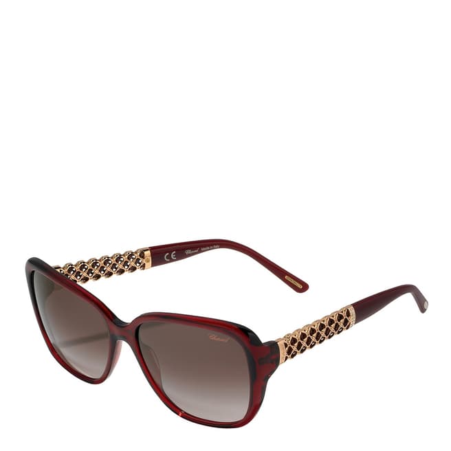 Chopard Women's Burgundy Lattice Chopard Sunglasses 58mm