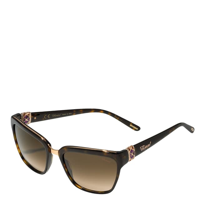 Chopard Women's Brown Tortoise Chopard Sunglasses 57mm