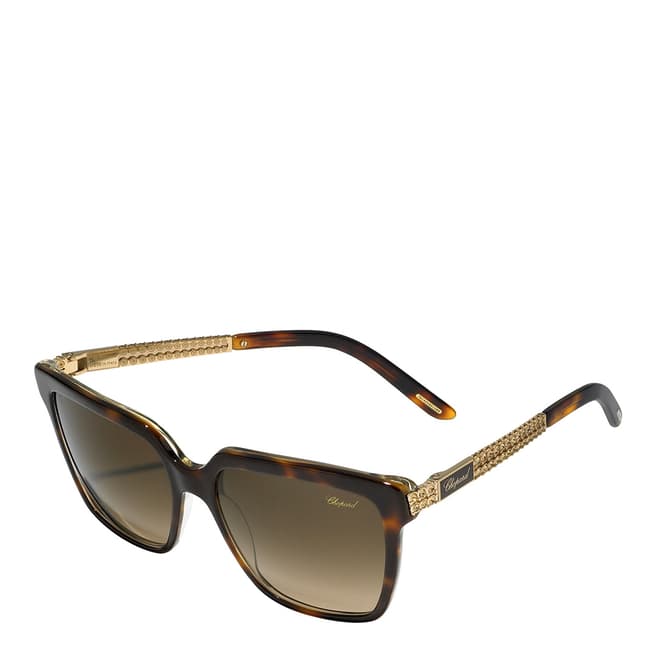 Chopard Women's Brown Tortoise Chopard Sunglasses 56mm