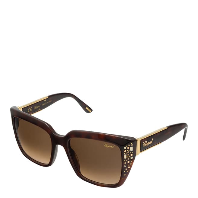 Chopard Women's Brown Tortoise Chopard Sunglasses 53mm