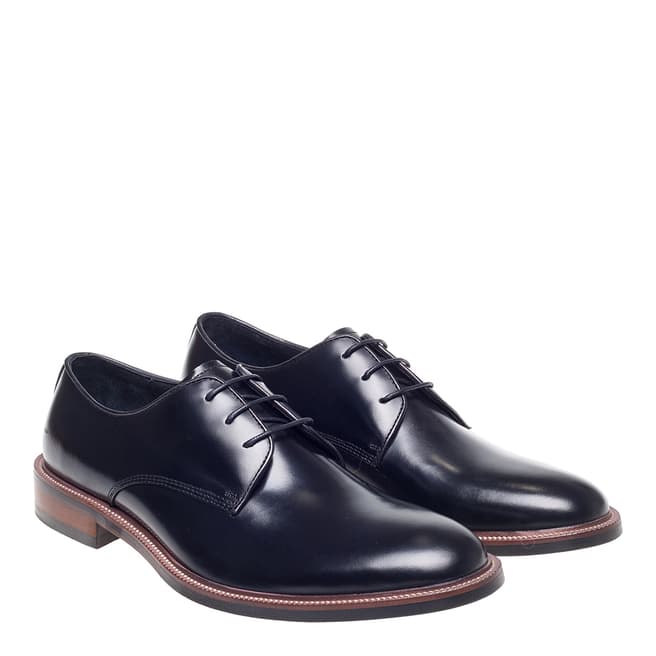 John White Black Calf Leather Cannon Derby Shoes