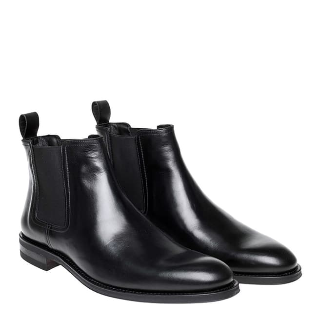 John White Black Leather Piccadilly Chelsea Boot