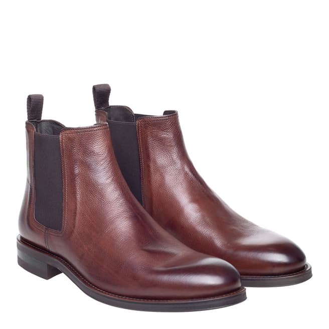 John White Brown Piccadilly Leather Chelsea Boots