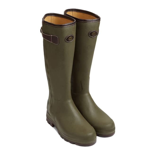 Le Chameau Green Chasseur 48cm Calf Width Heritage Tall Rubber Boots 