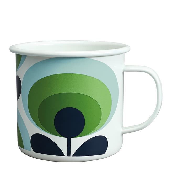 Orla Kiely Apple 70s Oval Flower Enamel Mug, 500ml