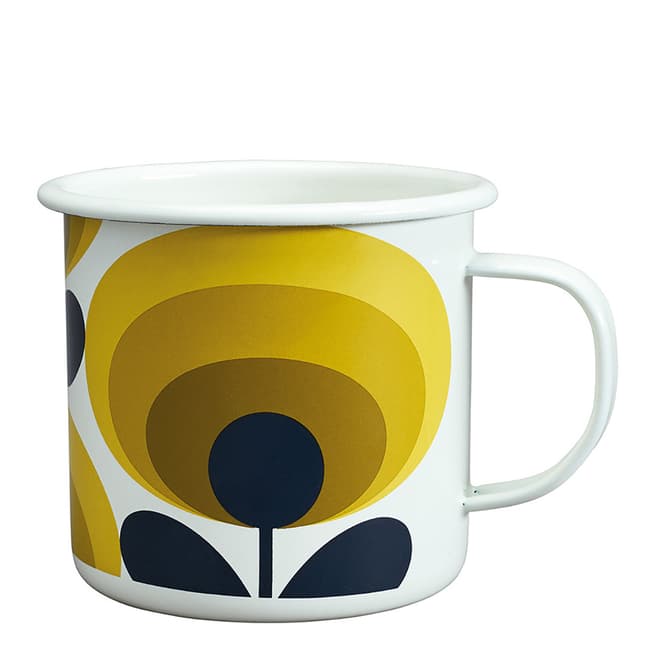 Orla Kiely Dandelion 70s Oval Flower Enamel Mug, 500ml