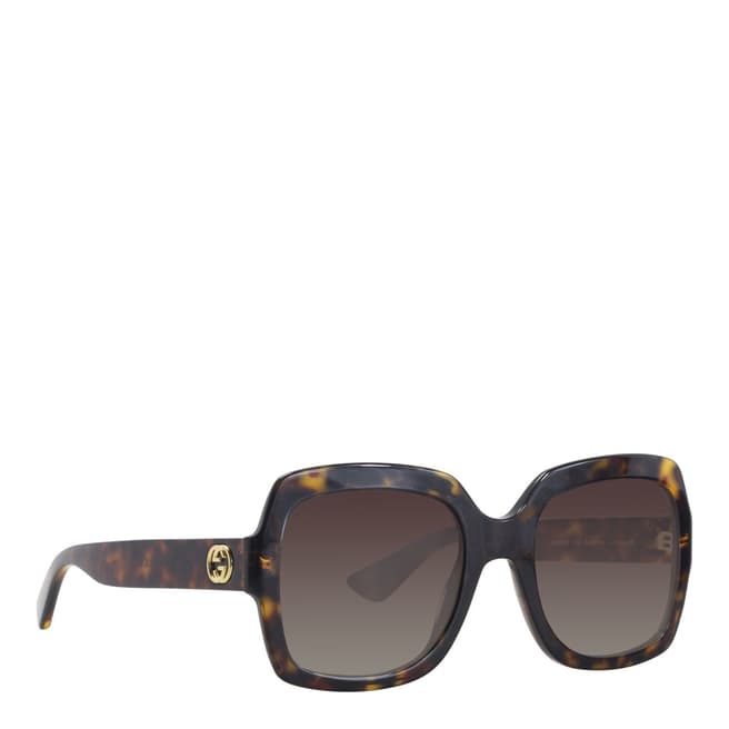 Gucci Women's Brown Shaded Gucci Sunglasses 54mm