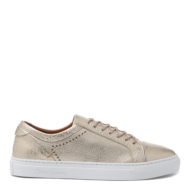 Oliver Sweeney Gold Leather Metallic Vendas Trainers
