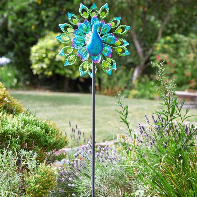 Smart Garden Peacock Wind Spinner with Solar Light