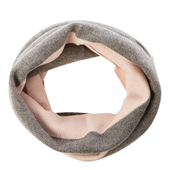 Laycuna London Grey/Pink Two Tone Snood Cashmere Snood