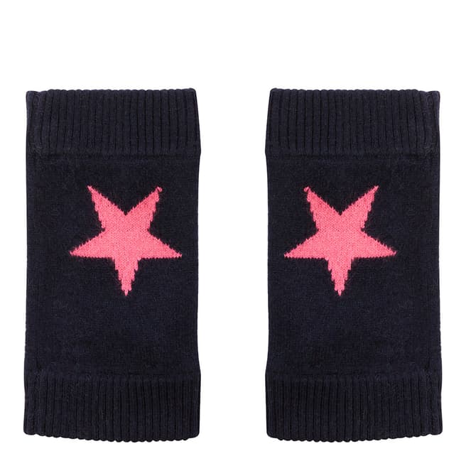Laycuna London Navy/Pink Cashmere Star Wrist Warmer