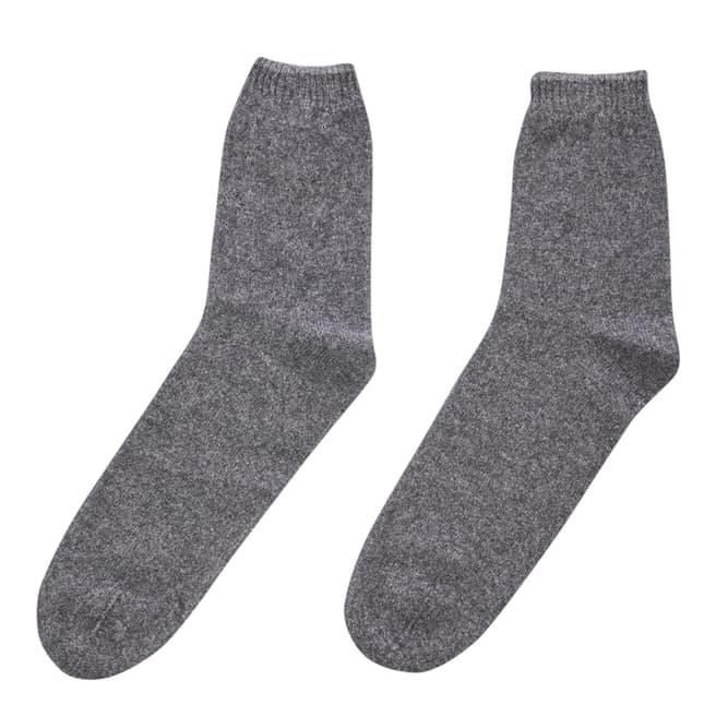Laycuna London Dark Charcoal Grey Marl Cashmere Socks