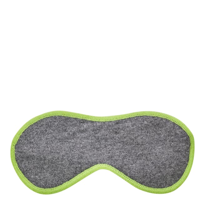 Laycuna London Grey Cashmere Eye Mask With Neon Green Trim