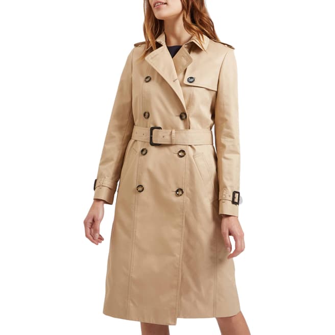 Jaeger Stone Stretch Cotton Trench Coat