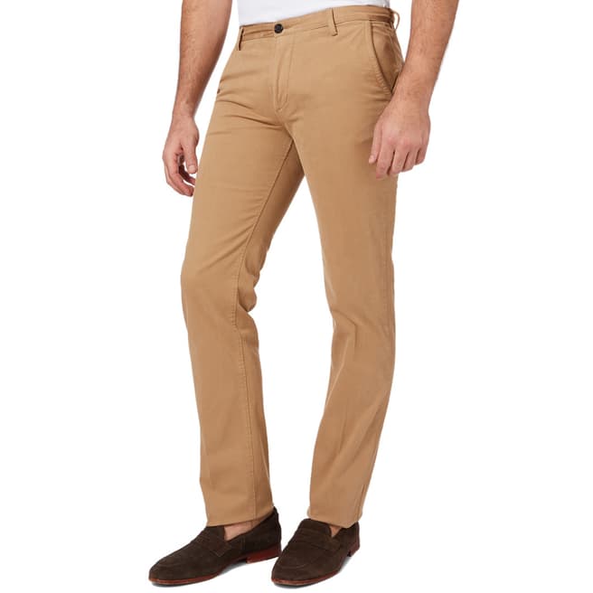BOSS Camel Rice Slim Fit Stretch Cotton Chinos