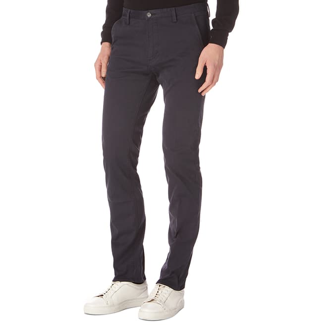 BOSS Navy Rice Slim Fit Stretch Cotton Chinos