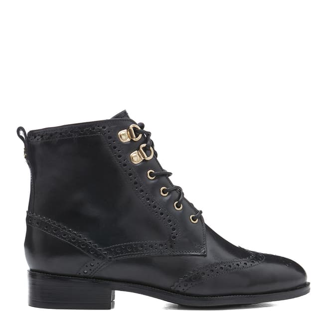 Dune London Black Prime Leather Ankle Boot