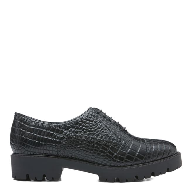 Dune London Black Croc Florrie Leather Shoe 