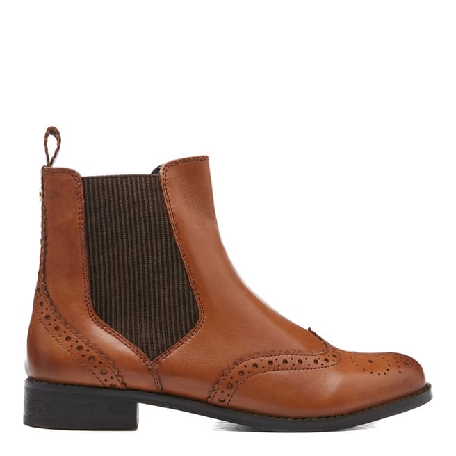 Dune London Tan Parks Leather Ankle Boot