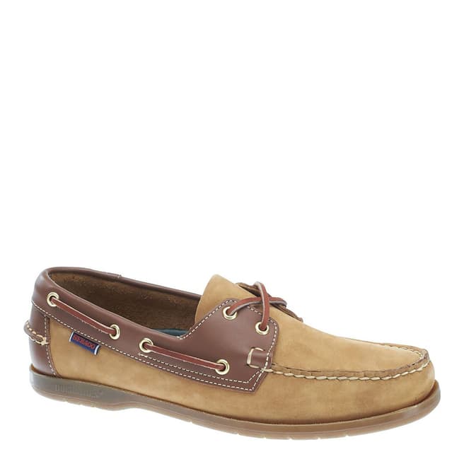 Sebago Sand & Brown Leather & Nubuck Endeavor Boat Shoes