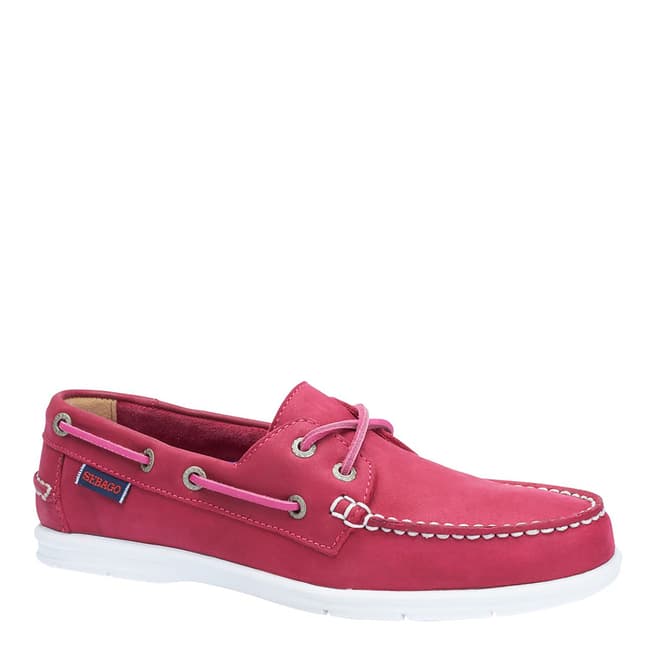 Sebago Fuschia Pink Nubuck Liteside Two Eye Boat Shoes 