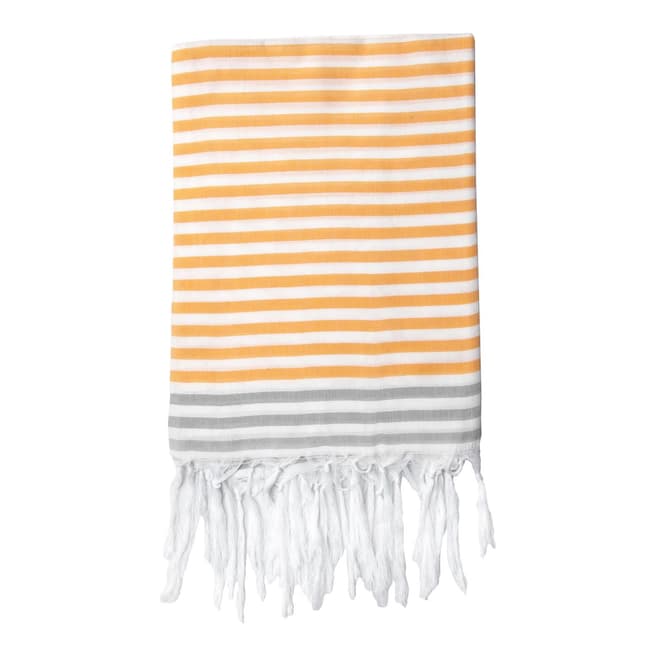 Febronie Bora Bora Hammam Towel, Yellow/Pearl Grey