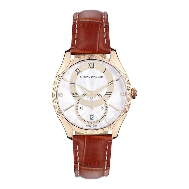 Chrono Diamond Women's Swiss Brown Watch