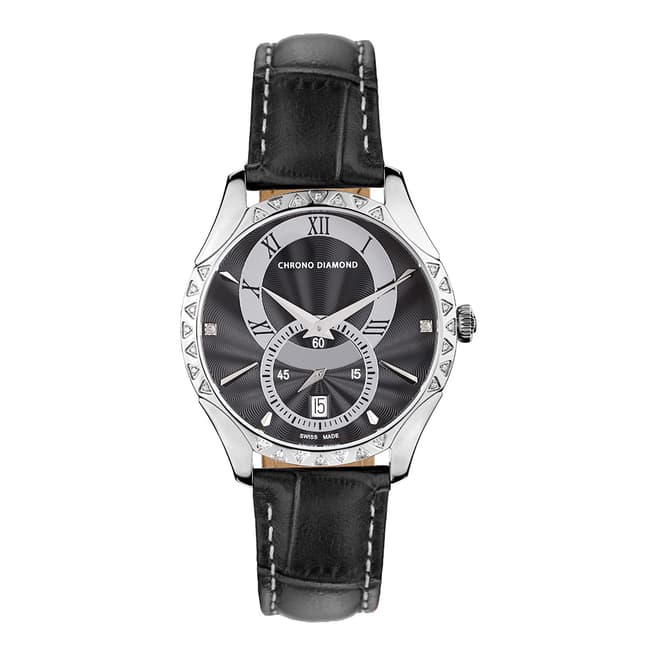 Chrono Diamond Women's Swiss Black Watch