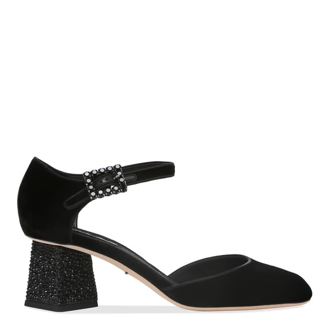 Dolce & Gabbana Black Envy Jewelled Block Heel Shoes 