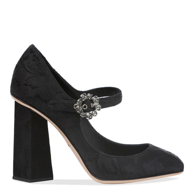 Dolce & Gabbana Black Decollete Broccato High Heel Pumps 