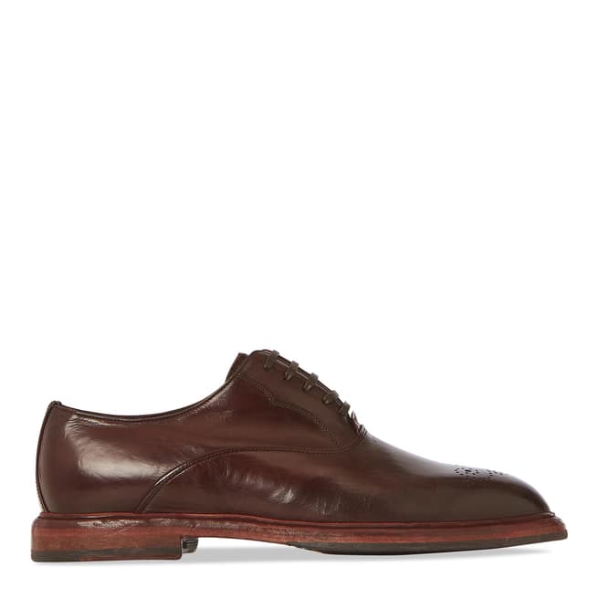 Dolce & Gabbana Brown Leather Vinatage Inspired Formal Shoes 