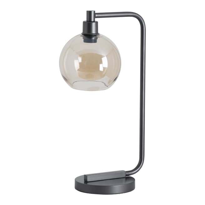 Hill Interiors Industrial Metal Desk Lamp With Smoked Glass