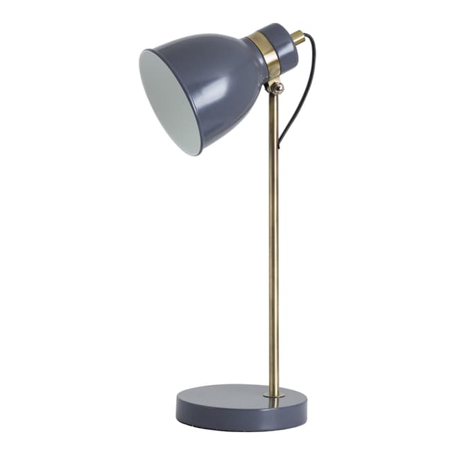 Hill Interiors Grey & Brass Metal Desk Lamp